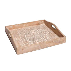 Manufacturer Handmade Design Wooden <b>Serving</b> <b>Tray</b> Attractive Design Rectangular Shape <b>Food</b> <b>Serving</b> <b>Tray</b> Natural Wood <b>Serving</b> <b>Tray</b> - Product Image 2