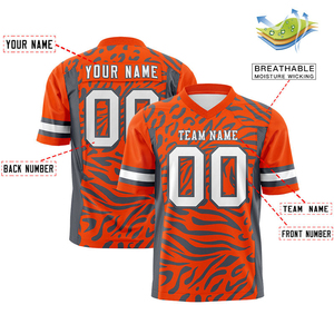 เสื้อเจอร์ซีย์อเมริกันฟุตบอลแฟชั่นสตรีทแวร์แบบสั่งทำ คอวี แขนสั้น ระบายอากาศได้ดี ไซส์ใหญ่ ทรงบ็อกซี่ บริการ OEM - Product Image 4