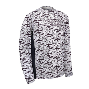 Polo de manga larga con protección UV seco hecho a medida de alta calidad, camisas de pesca, ropa deportiva impermeable, Impresión de sublimación completa rápida - Product Image 4