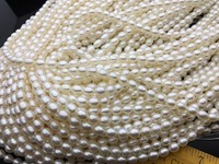 Perles synthétiques blanches de haute qualité AAA, forme riz, 5,5-6 mm * 6-7 mm, brin de 15,5 pouces, perles lâches certifiées par un tiers, Mehrajudin