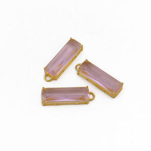 Quartz Gemstone <b>Pendant</b> Jewelry Gold Plated Prong Setting Wholesale Supply Jewelry Accessories - Product Image 2
