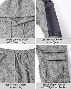 Survêtement de course pour hommes OEM vêtements de sport respirants à séchage rapide avec col à capuche et caractéristiques de maternité 100% coton pour l'hiver - Product Image 6