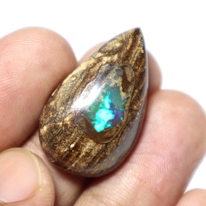 Opale de Boulder Naturelle d'Australie, Cabochon Taillé en Poire, Pierre Précieuse Non Montée de Haute Qualité pour la Fabrication de Bijoux - Product Image 3