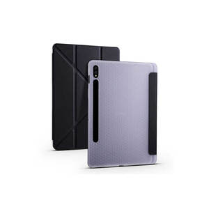 Étui pliable noir Netzy pour Galaxy Tab S7 T870, matériau PU protecteur avec compartiment pour stylet et support, certifié ROHS - Product Image 1