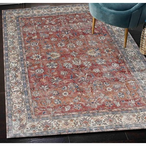 Tapis de style turc vintage : Tapis de couloir tribal antidérapant, tapis doux non tissé - Product Image 1