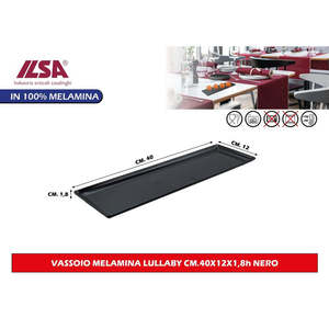 Plateau en mélamine noir Ilsa Lullaby 40x12x1,8h Vaisselle - Product Image 1
