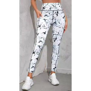 Nouveau Style haute qualité entraînement Fitness pantalons de sport Polyester/Nylon séchage rapide respirant Yoga poche vêtements de sport taille élastique - Product Image 1