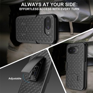 Étui robuste tissé avec clip ceinture et béquille pour Google Pixel 10A (OEM/ODM) - Product Image 4