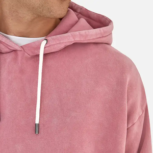 เสื้อฮู้ดโอเวอร์ไซส์สำหรับผู้ชายเสื้อสวมหัวมีฮู้ดผ้าเฟรนช์เทอร์รี่มีฮู้ดทรงหลวมเปิดไหล่มีเชือกรูดสำหรับผู้ชายจัดส่ง - Product Image 2