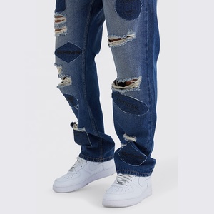 กางเกงยีนส์สำหรับผู้ชายกางเกงยีนส์ทรงหลวมแนวสตรีทของผู้ชายกางเกงยีนส์แฟชั่นตามสั่ง - Product Image 6