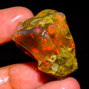 Pierre précieuse d'opale naturelle, pierre précieuse brute d'opale éthiopienne, pierre précieuse en vrac, opale de feu multiple, opale éthiopienne brute, 61.5 ct. R-137 - Product Image 3