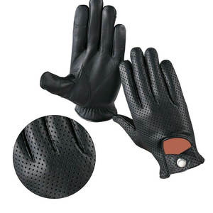 Gants en cuir pour hommes de marque privée Logo personnalisé Bonne matière Respirant Élégant Gants en cuir confortables - Product Image 4