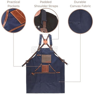 Full Coverage Comfortable <b>Leather</b> Vest <b>Apron</b> Men Heavy Duty Adjustable Workshop Chef BBQ Protective - Product Image 6