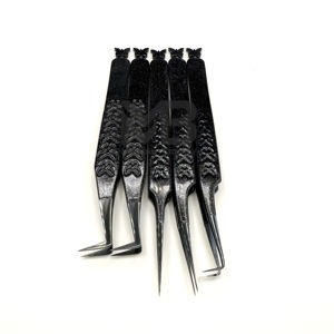 แหนบต่อขนตาเคลือบสีแวววาวสีเงินแหนบต่อขนตาแบบญี่ปุ่นรูปผีเสื้อออกแบบได้ตามต้องการ - Product Image 6