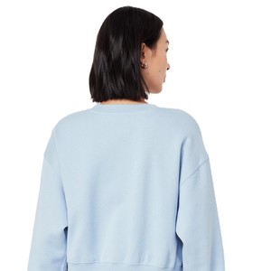 Sudadera informal multicolor de manga larga con hombros caídos y cuello redondo para mujer, Tops recortados holgados para primavera, Otoño e Invierno - Product Image 2