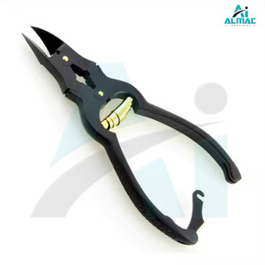 Pince à mâchoire concave en porte-à-faux en acier inoxydable de haute qualité Double action de ressort avec verrouillage de sécurité en argent noir - Product Image 4