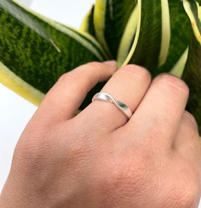 Bague ouverte ajustable en argent sterling 925, faite à la main, style minimaliste bohème, pour femme - Product Image 2