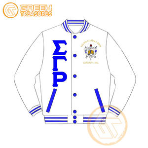 Personalizado Sigma Gamma Rho satén bordado impermeable 100% seda Varsity chaqueta Sorority alta calidad transpirable mujeres chaquetas - Product Image 3