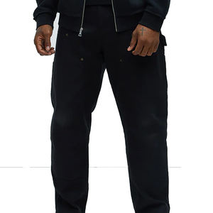 Ensemble sweat à capuche pour homme Rhinestone 100% coton pantalon de survêtement et sweat à capuche ensemble délavé à l'acide surdimensionné avec fermeture éclair complète survêtement avec strass - Product Image 4