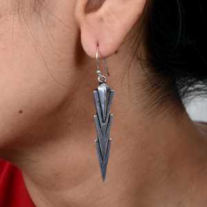 Pendientes Colgantes de Latón de Moda, Plateados, con Flecha Geométrica, Largos, Delicados, Vintage, Minimalistas, al por Mayor, para Mujer - Product Image 6