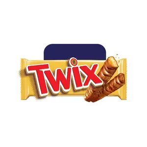 Bir kutuda Twix Candy Bar bisküvi karamel 32 çift çubuk 50g (32 paket)