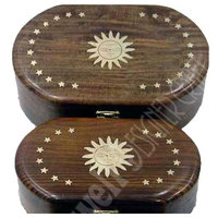 Ensemble de boîtes à bijoux en bois poli, trois tailles, fabriquées à la main, écologiques, élégantes et rustiques (petite, moyenne et grande)