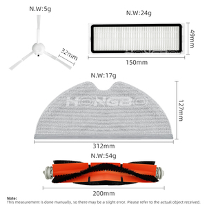 Ajustement pour Xiaomi Mijia 1C STYJ01ZHM / <span class=keywords><strong>Dreame</strong></span> <span class=keywords><strong>F9</strong></span> rouleau bord principal brosse latérale Hepa filtre vadrouille tissu pièces de rechange - Product Image 6