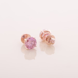 IGI Certified Lab Grown Pink Diamond Solitaire Stud <b>Earrings</b> Solid 925 Sterling Silver Classic Round Cut <b>Earrings</b> - Product Image 4