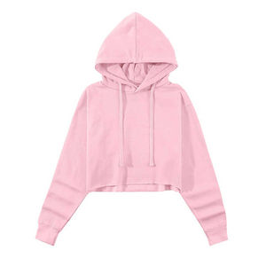 2026 Online New Fashion Custom Color Women Winter Casual <b>Crop</b> <b>Top</b> Hoodies 100%Cotton Breathable Wholesale with Custom Logo Front - Product Image 2