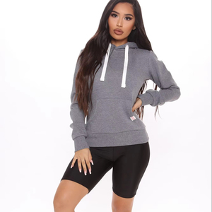 2025 Venta directa de fábrica de alta calidad 100% algodón puro sudaderas deportivas para mujer ropa de calle para jóvenes con capucha corta de primavera - Product Image 1