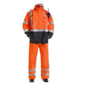Ensemble veste et pantalon haute visibilité avec logo personnalisé pour hommes Vêtements de travail réfléchissants pour le divertissement sportif Combinaison de travail de sécurité dans la construction Logo personnalisé - Product Image 1