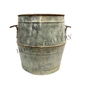 Antiguo Vintage Rústico Metal Hierro Galvanizado Jardín Decoración Alto Top Venta Macetas Uso en el suelo Macetas Hecho India Precio barato - Product Image 1