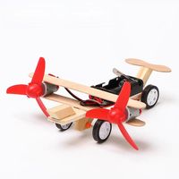 OKYN-G6654 Kit d'expérimentation scientifique DIY : Avion-taxi en bois à double moteur pour l'éducation STEM