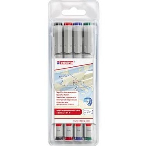Marcadores de Color EDDING 151 F 0.6mm, Colores Surtidos, No Resistentes al Agua, 4 Piezas/Paquete - Product Image 1