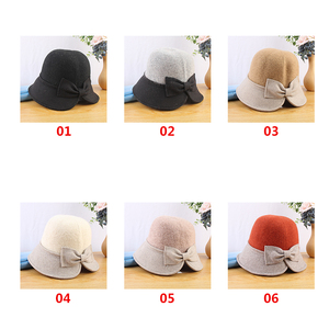 DLL536 vente en gros, chapeaux en feutre de laine pour femmes, chapeaux seau d'hiver élégants Vintage - Product Image 6