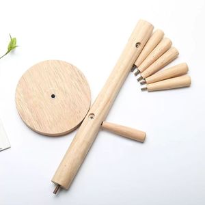 Soporte de Madera Natural para Tazas, Estante de Almacenamiento para Encimera de Cocina, Organizador de Tazas de Café y Té, Colgador con Ganchos - Product Image 5