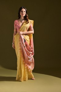 Sari traditionnel en coton Muga doux de qualité supérieure, design coloré classique, look élégant, léger, avec pièce de chemisier, de SIE - Product Image 2