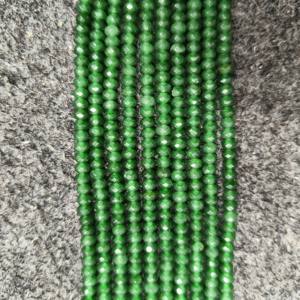 Natural Emerald Beaded <b>Necklace</b> 4mm Faceted Rondelle Beads <b>Necklace</b> Green Emerald Beads <b>Necklace</b> Sterling silver clasp <b>Necklace</b> - Product Image 3