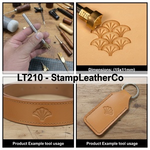 LT210 Tampon en cuir pour éventail de pétoncles 15x11mm (7/12 \ "X 7/16 \") pour l'artisanat - Product Image 1