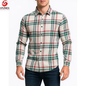 Hot Sale 100% Wool <b>Flannel</b> Casual <b>Shirt</b> for <b>Men</b> Long Sleeve Crew Neck Label Button Closure Breathable <b>Flannel</b> <b>Shirt</b> - Product Image 2