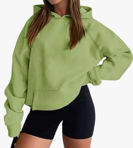 Sweat à capuche pour femme en molleton doux et chaud 100% coton, manches longues, lavage à l'acide, confortable, décontracté, mode d'hiver, poche en polaire - Product Image 5