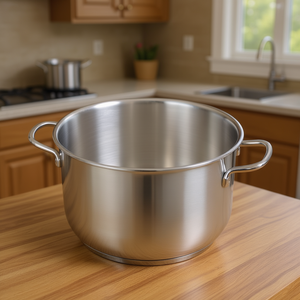 DUNE Polished Chrome 302 18-Stainless Steel Soup Stock <b>Pot</b> (18cm) 4L Capacity with Handles for Kitchen Cookware for Restaurants - Product Image 3