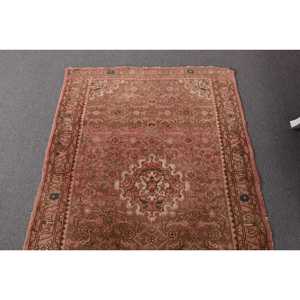 Alfombra Vintage de 3.6x5.4 pies, Alfombra Turca, Alfombra de Lana con Estampado Animal Marrón - Product Image 4