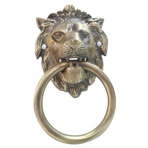 Aldaba de puerta de metal de latón puro duradero de larga duración, aldaba de puerta de latón vintage de alta calidad para uso en villas de hotel en casa - Product Image 6