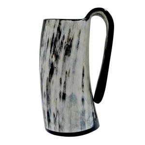 Mug en corne de buffle authentique et écologique, fait à la main, de qualité alimentaire, style médiéval, religieux, Feng Shui, mug à bière animal - Product Image 1