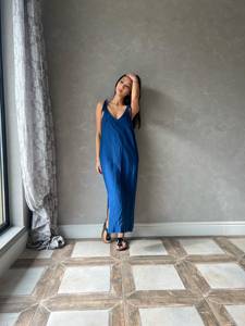 Personnalisé été décontracté femmes robe mi-longue 100% lin solide tissage ample tissé Spaghetti sangle doux numérique imprimé lavable - Product Image 3