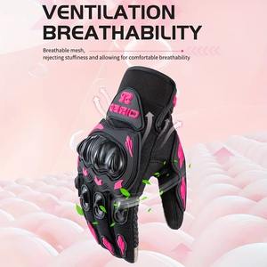 Gants de moto en cuir unisexe, compatibles avec les écrans tactiles, respirants, antidérapants, pour l'hiver, avec fermeture à boucle et crochet, pour le sport - Product Image 5