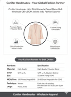 Blazer pour femme sur mesure, couleur personnalisée, simple boutonnage, en velours tissé uni, broderie main, coupe ajustée, style décontracté ou professionnel