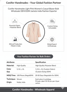 Blazer pour femme, sur mesure, couleur personnalisée, simple boutonnage, uni, décontracté, pour le bureau, coupe ajustée, vêtement d'extérieur formel - Product Image 2