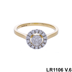 Anillo de Compromiso con Halo de Diamantes Naturales Chapado en Oro Amarillo de 14K con Diamantes Rellenos, Elegante Anillo de Joyería Nupcial Clásico con Diseño de Racimo - Product Image 3